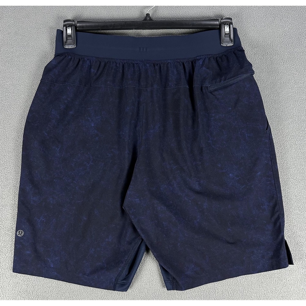 Lululemon Shorts Medium Dark Blue Marble Tie Dye THE Linerless Performance Run